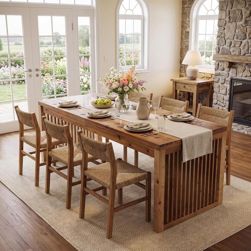Solid wood dining table - dining,