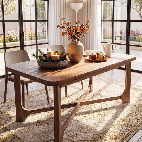Solid wood dining table - 63",