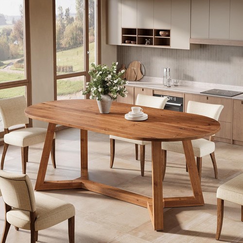 Solid wood oval dining - solid,