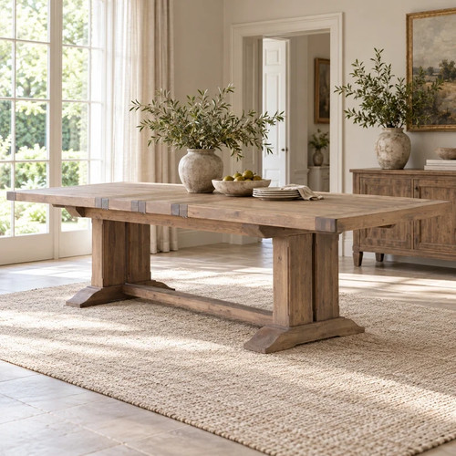 Dining table oak block leg - table,