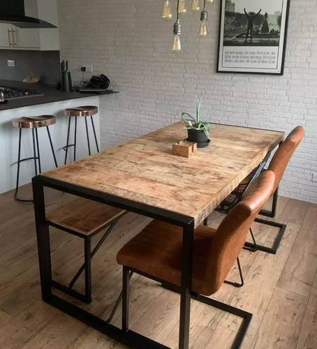 Industrial dining table large - dining,