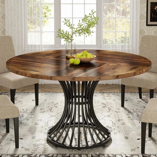 Rustic brown 120cm round - 120cm,
