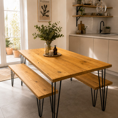 Handmade reclaimed wood dining - wood,